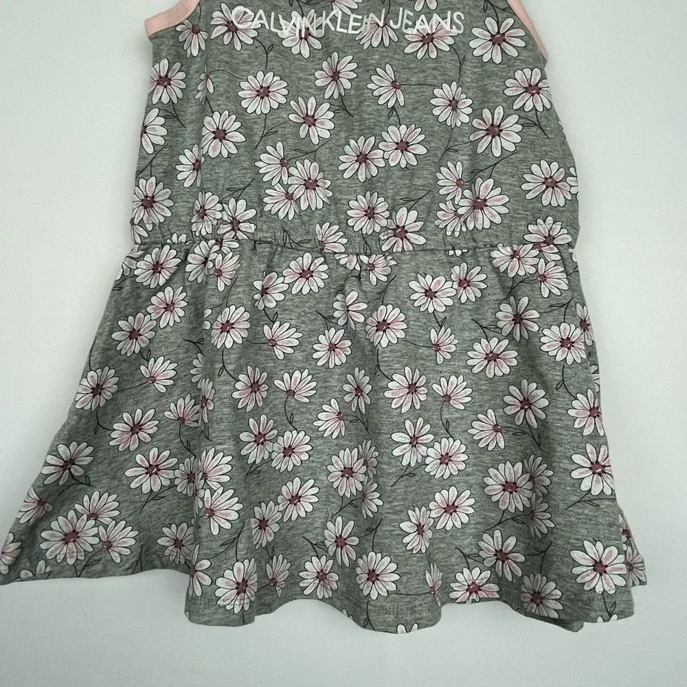 Calvin Klein Jeans Gray and Pink Floral Kids Dress 5